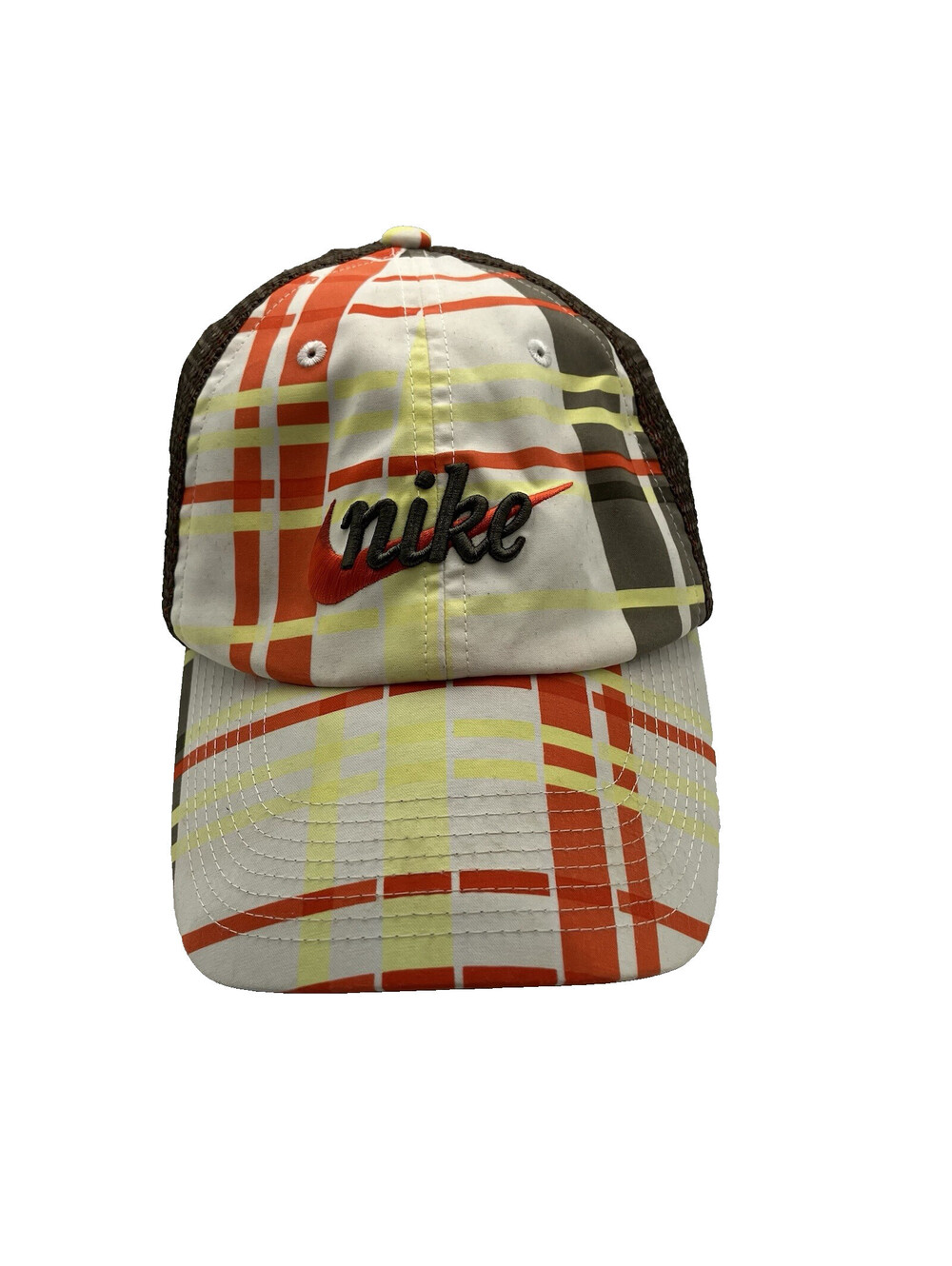 Nike Golf Adjustable Mesh Back Plaid Baseball Cap One Size plaid/check Logo